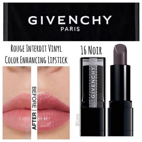 givenchy rouge interdit vinyl color enhancing lipstick 15|givenchy lipstick 16 noir revelateur.